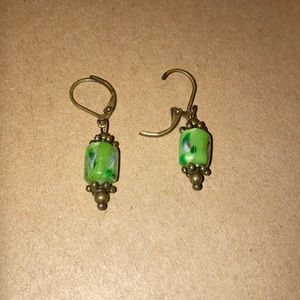green earrings